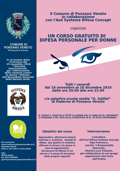 Locandina Corso difesa personale 